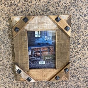 Rustic Wood Photo Frame with Black Stud Accents 5x7